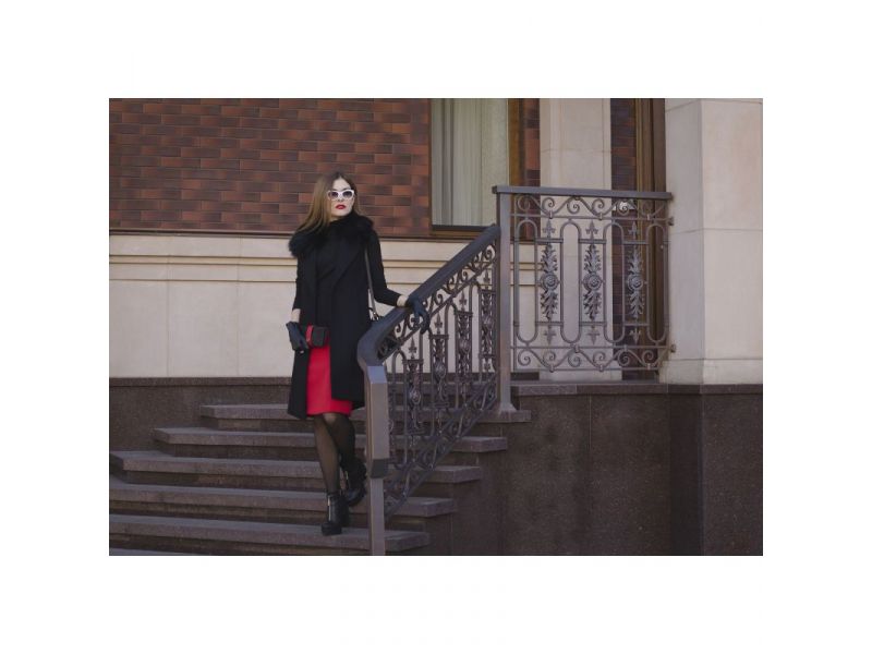 Кожаное женское портмоне 3.0 черное с красным, фото 5