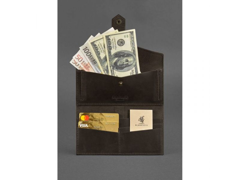 Кожаное портмоне 3.0 темно-коричневое, фото 2