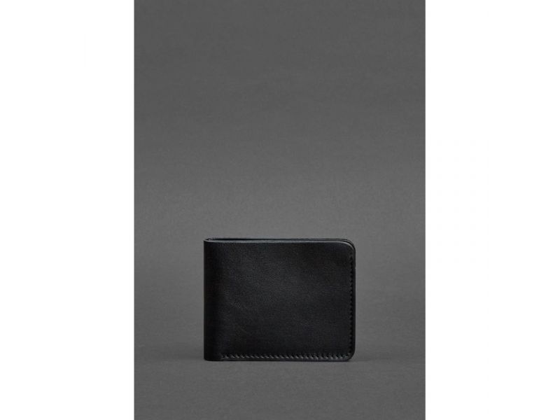 Мужское кожаное портмоне 4.1 (4 кармана) черное, фото 1