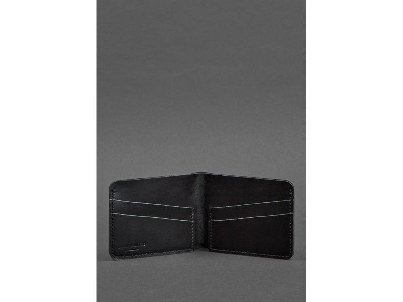 Мужское кожаное портмоне 4.1 (4 кармана) черное, фото 4