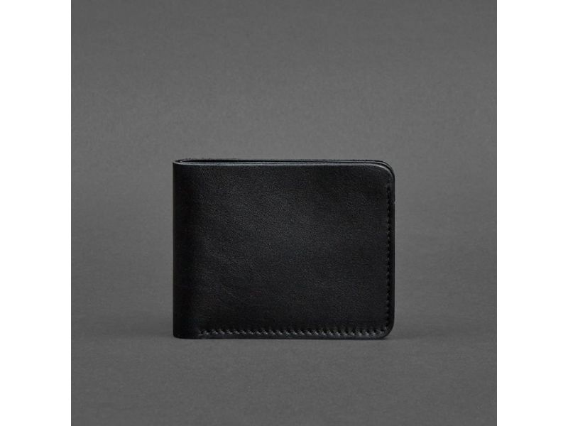 Мужское кожаное портмоне 4.1 (4 кармана) черное, фото 5