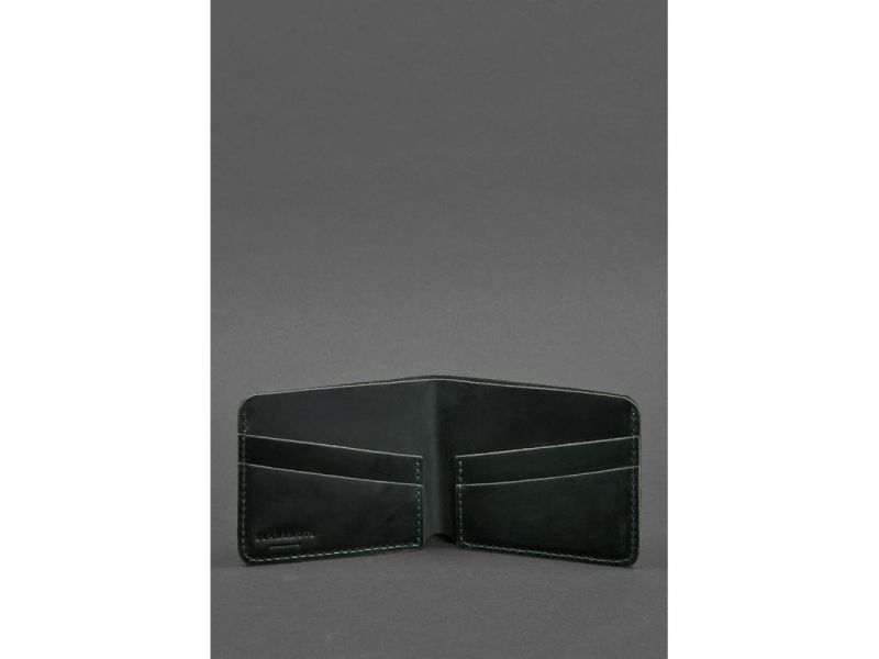 Мужское кожаное портмоне 4.1 (4 кармана) зеленое, фото 4