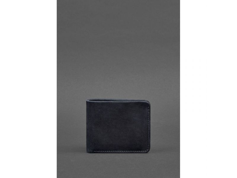 Мужское кожаное портмоне 4.1 (4 кармана) синее Crazy Horse, фото 1