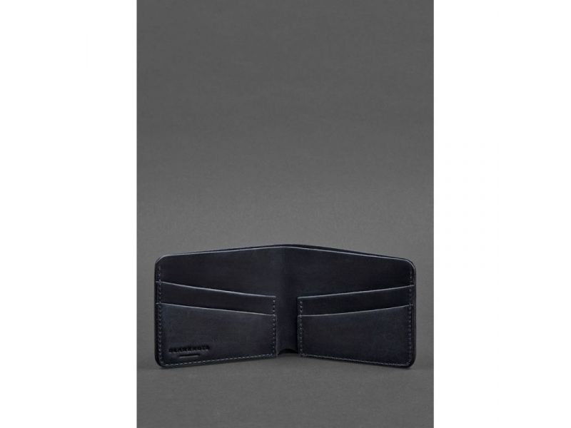 Мужское кожаное портмоне 4.1 (4 кармана) синее Crazy Horse, фото 4