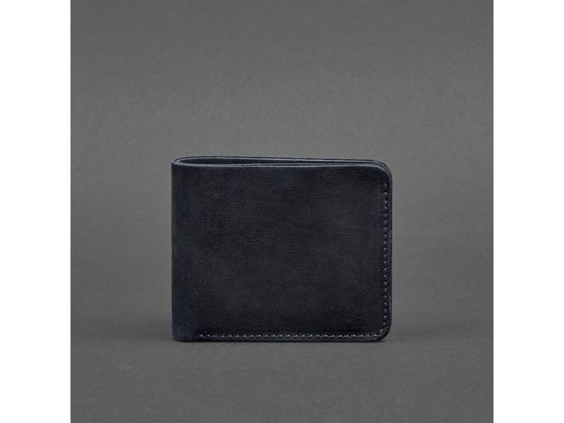 Мужское кожаное портмоне 4.1 (4 кармана) синее Crazy Horse, фото 5