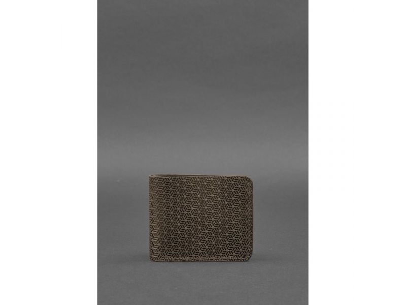 Мужское кожаное портмоне 4.1 (4 кармана) темно-коричневый Crazy Horse Карбон, фото 1