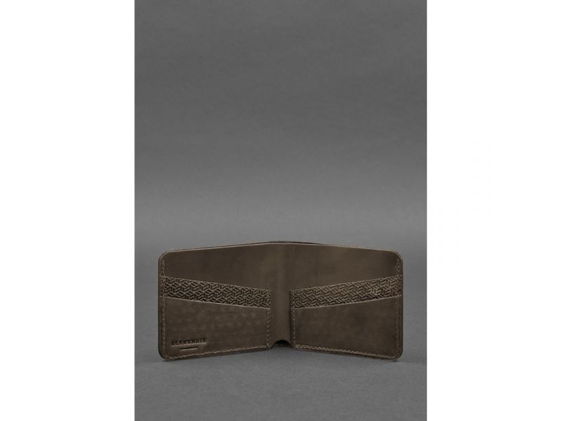 Мужское кожаное портмоне 4.1 (4 кармана) темно-коричневый Crazy Horse Карбон, фото 4