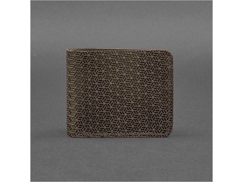 Мужское кожаное портмоне 4.1 (4 кармана) темно-коричневый Crazy Horse Карбон, фото 5