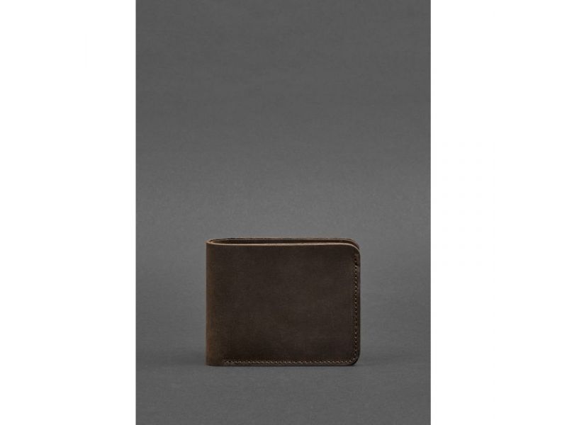 Мужское кожаное портмоне 4.1 (4 кармана) темно-коричневый Crazy Horse, фото 1