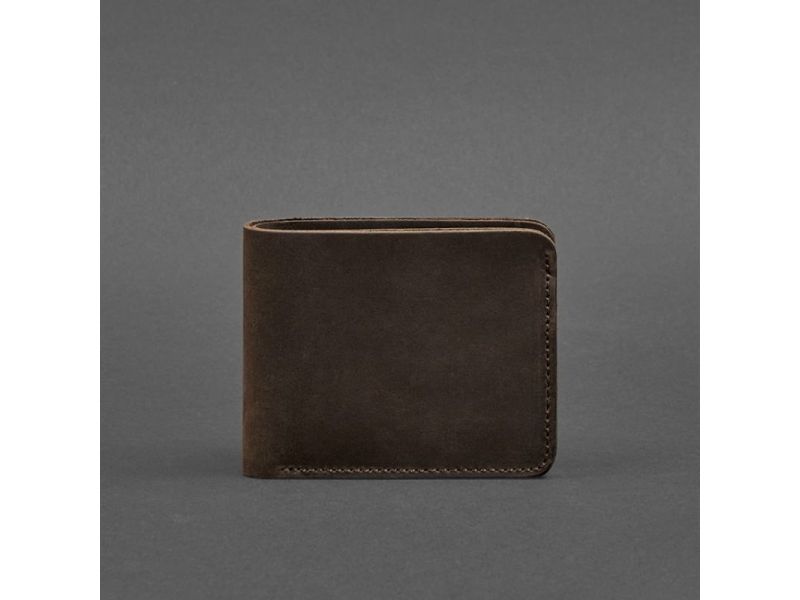 Мужское кожаное портмоне 4.1 (4 кармана) темно-коричневый Crazy Horse, фото 5