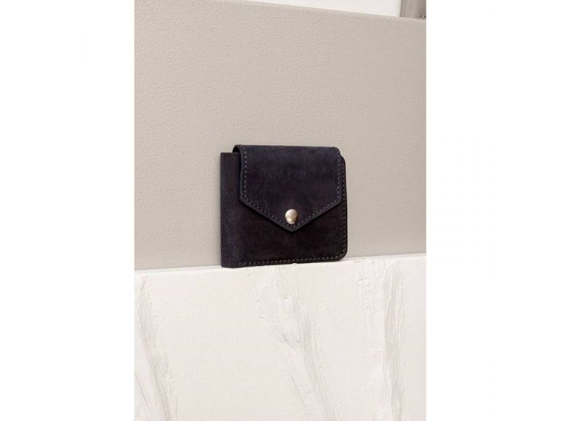 Кожаное портмоне 4.2 на кнопке синее Crazy Horse, фото 1