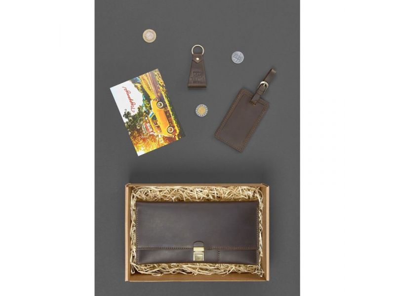 Набор кожаных аксессуаров для путешественника Прага, фото 3