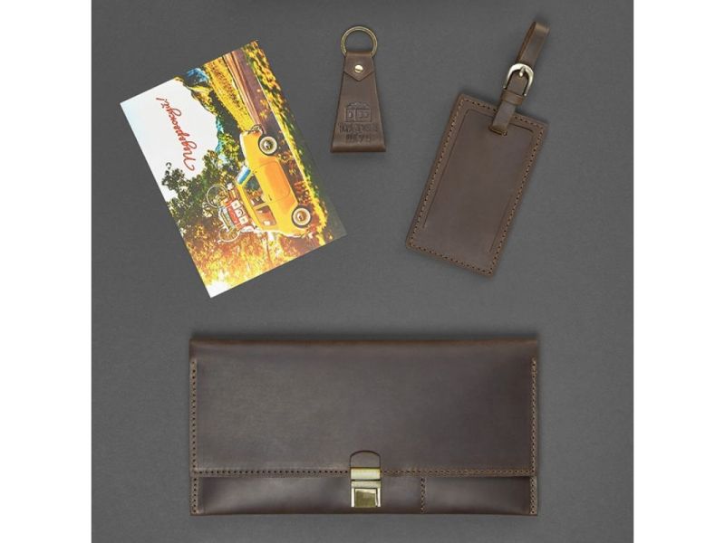 Набор кожаных аксессуаров для путешественника Прага, фото 4