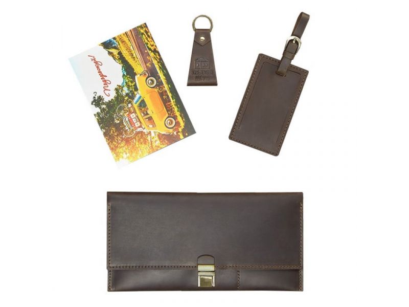Набор кожаных аксессуаров для путешественника Прага, фото 5