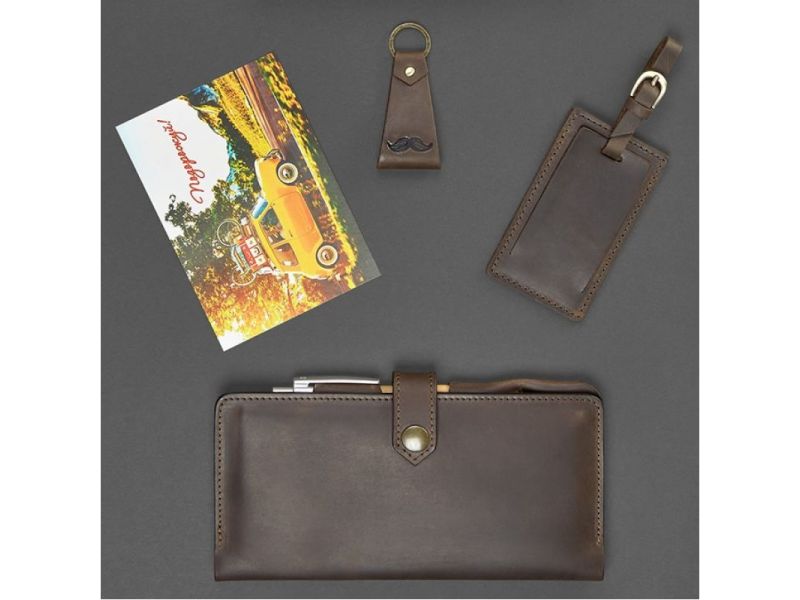 Набор кожаных аксессуаров для путешественника Барселона, фото 3