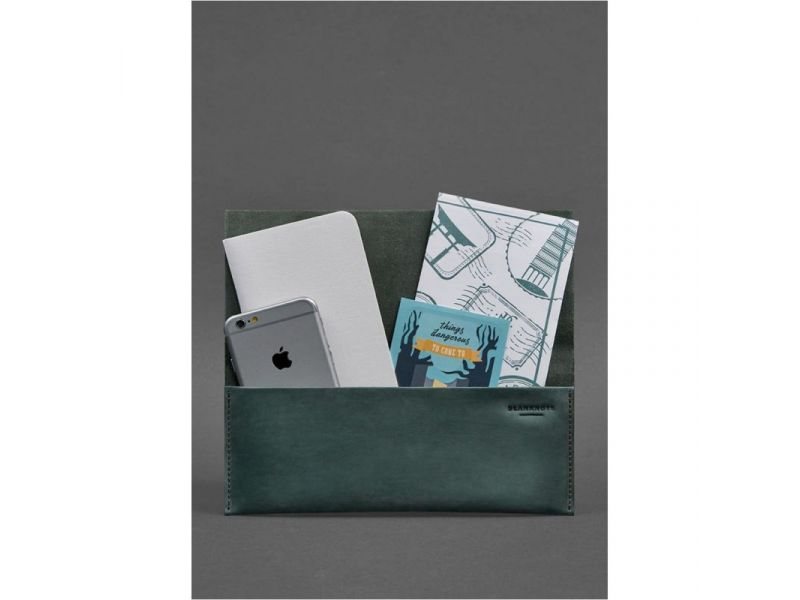 Кожаный тревел-кейс Voyager 1.0 зеленый с коричневым, фото 2