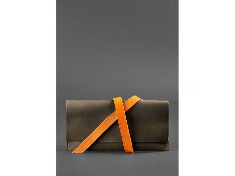 Кожаный тревел-кейс Voyager 1.0 темно-коричневый с оранжевым, фото 1