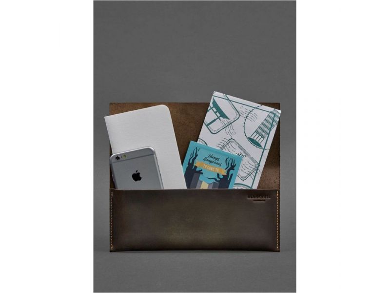 Кожаный тревел-кейс Voyager 1.0 темно-коричневый с оранжевым, фото 2