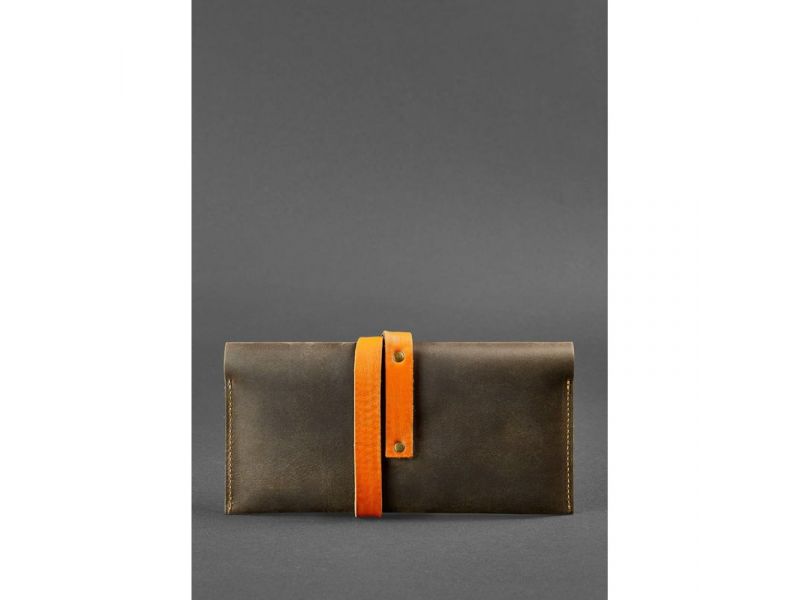 Кожаный тревел-кейс Voyager 1.0 темно-коричневый с оранжевым, фото 3