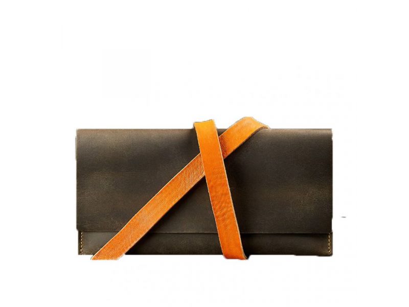 Кожаный тревел-кейс Voyager 1.0 темно-коричневый с оранжевым, фото 4