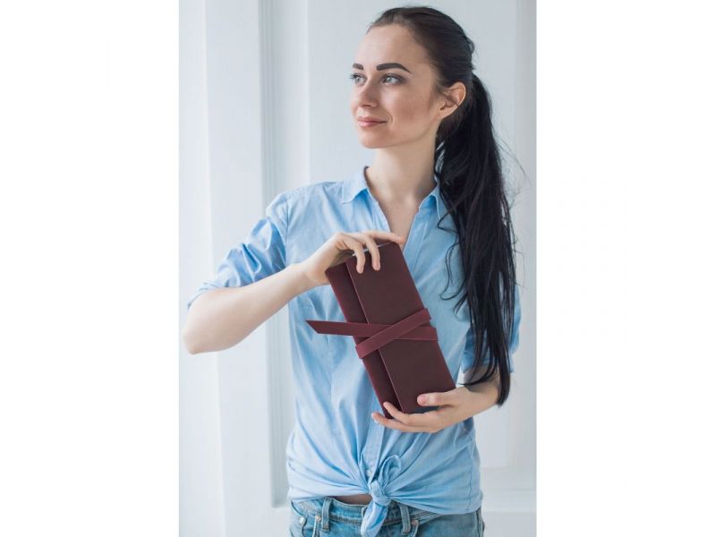 Кожаный тревел-кейс Voyager 1.0 бордовый Crazy Horse, фото 4