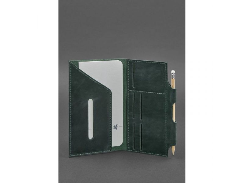 Кожаный женский тревел-кейс 3.0 зеленый с мандалой, фото 3