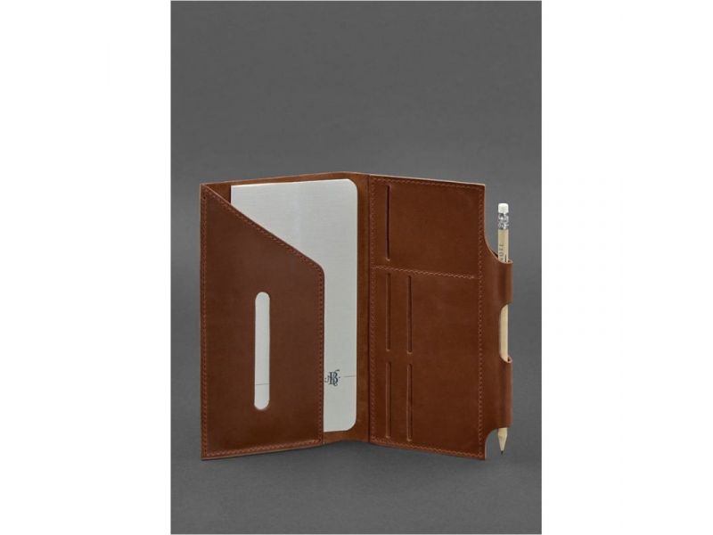 Кожаный тревел-кейс 3.0 светло-коричневый с мандалой Crazy Horse, фото 3