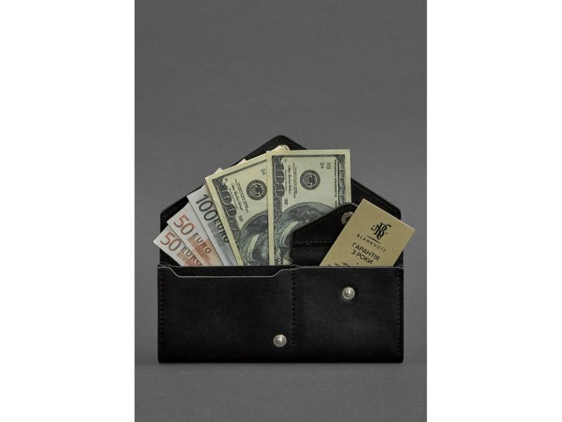 Женский кожаный кошелек Керри 1.0 черный Krast, фото 2