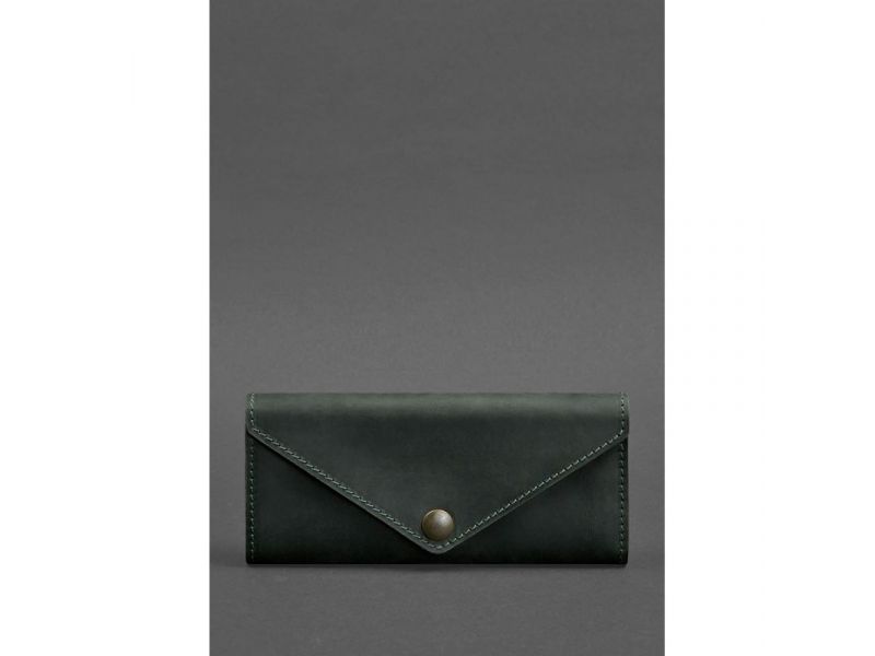 Женский кожаный кошелек Керри 1.0 зеленый Crazy Horse, фото 1