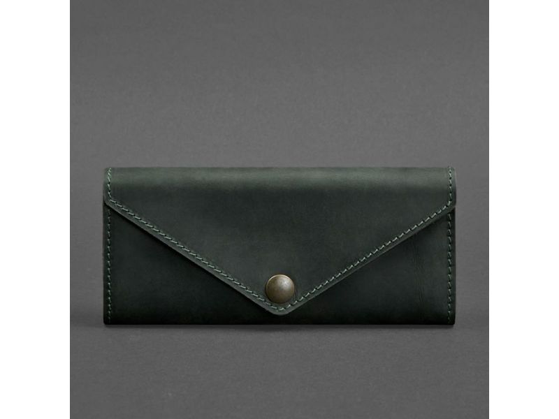 Женский кожаный кошелек Керри 1.0 зеленый Crazy Horse, фото 5