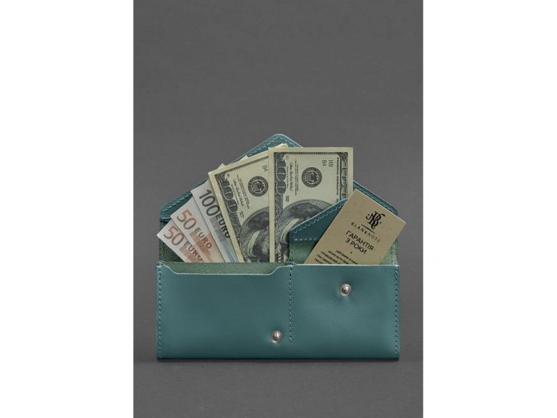 Женский кожаный кошелек Керри 1.0 бирюзовый, фото 3