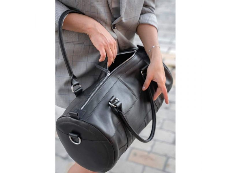 Кожаная сумка Harper черная Krast, фото 8