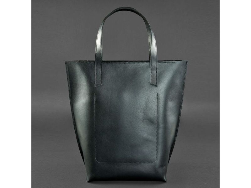 Кожаная женская сумка шоппер D.D. черная, фото 10