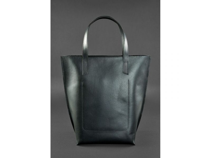 Кожаная женская сумка шоппер D.D. черная, фото 2