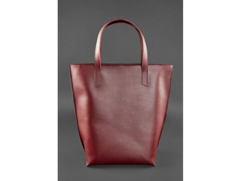 Кожаная женская сумка шоппер D.D. бордовая, фото 6