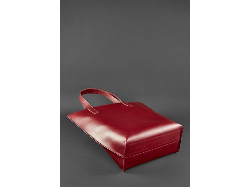 Кожаная женская сумка шоппер D.D. бордовая, фото 4