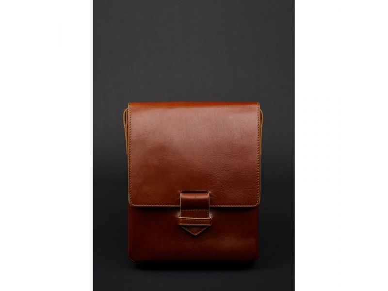 Мужская кожаная сумка-мессенджер Esquire светло-коричневая, фото 2