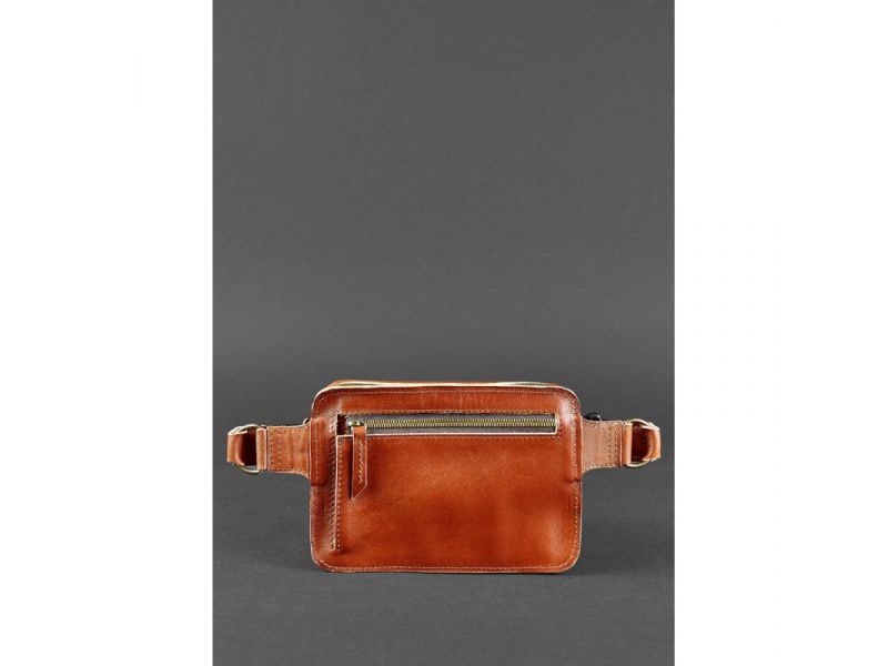 Кожаная поясная сумка Dropbag Mini светло-коричневая, фото 4