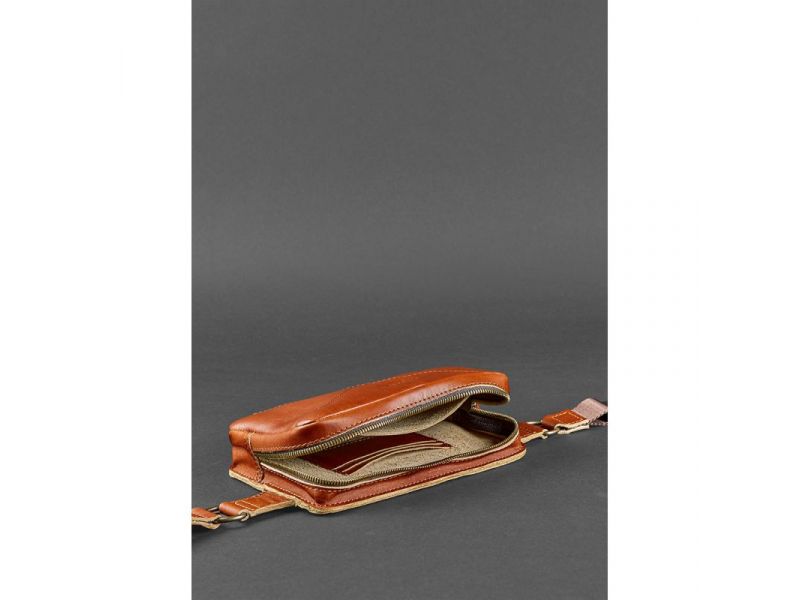 Кожаная поясная сумка Dropbag Mini светло-коричневая, фото 6