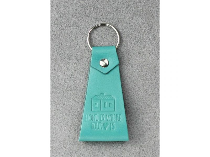 Женский кожаный брелок бирюзовый, фото 1
