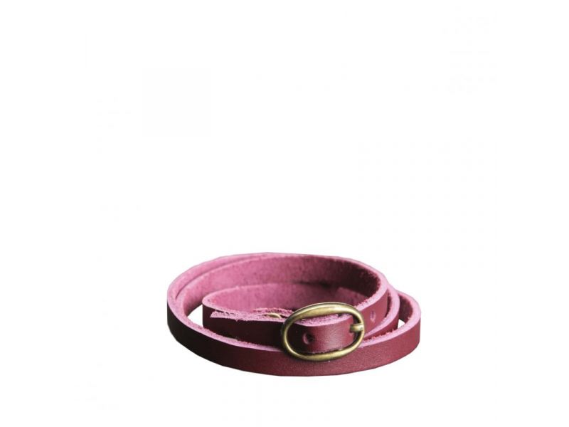 Женский кожаный браслет лента с пряжкой бордовый, фото 3