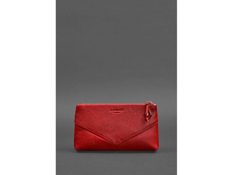 Кожаная женская косметичка 1.0 красная, фото 1