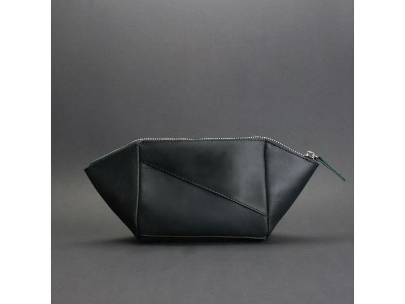 Женская кожаная косметичка 2.0 черная Crazy Horse, фото 5