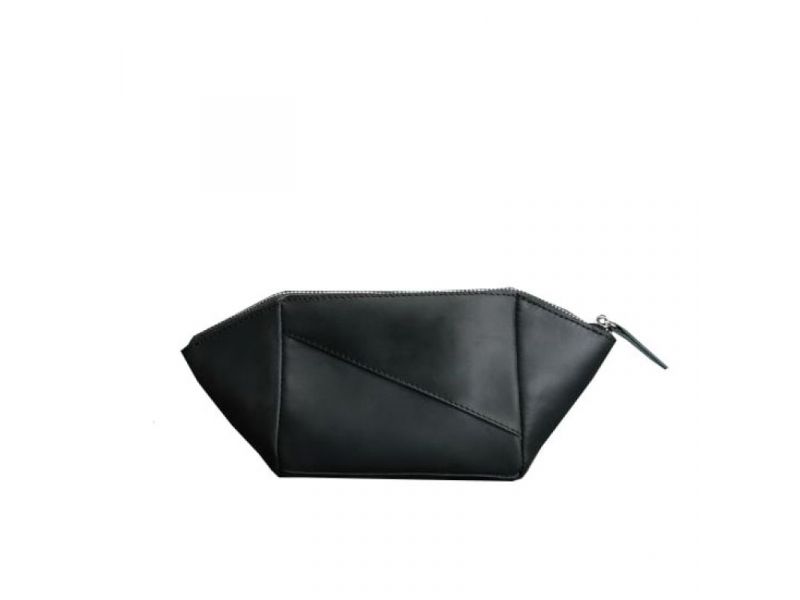 Женская кожаная косметичка 2.0 черная Crazy Horse, фото 6