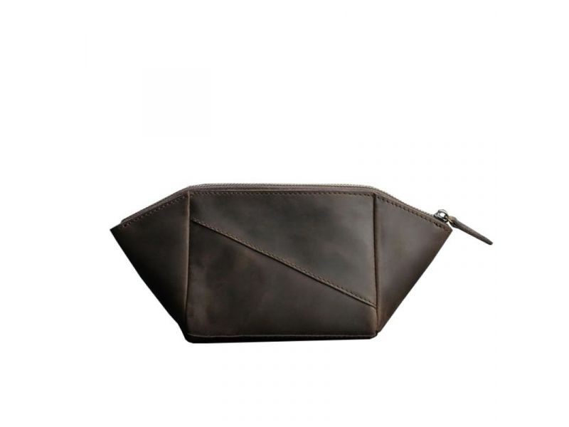 Женская кожаная косметичка 2.0 темно-коричневый Crazy Horse, фото 6