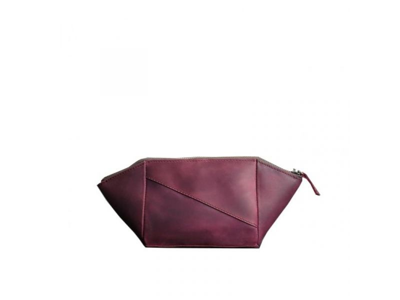 Женская кожаная косметичка 2.0 бордовая Crazy Horse, фото 6