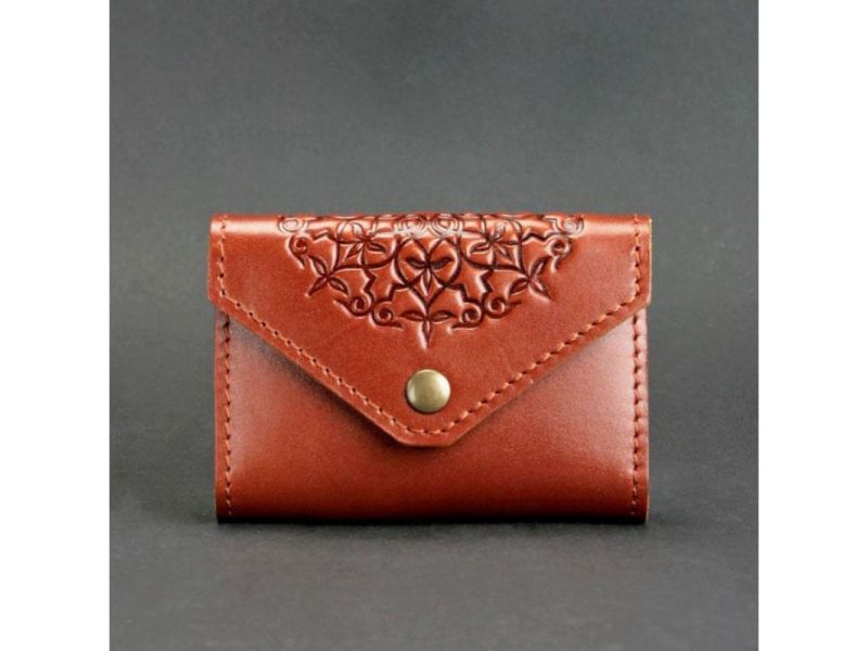 Кожаный кард-кейс 3.0 светло-коричневый с мандалой, фото 6