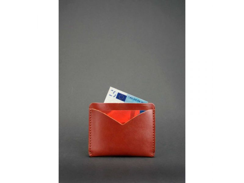 Кожаная визитница 5.0 светло-коричневая, фото 2