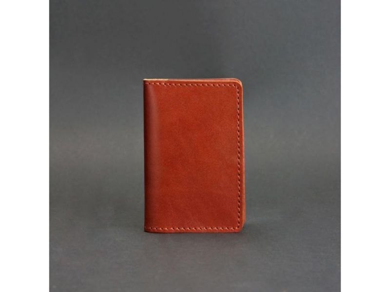 Кожаный кард-кейс (визитница) 6.0 светло-коричневый, фото 5