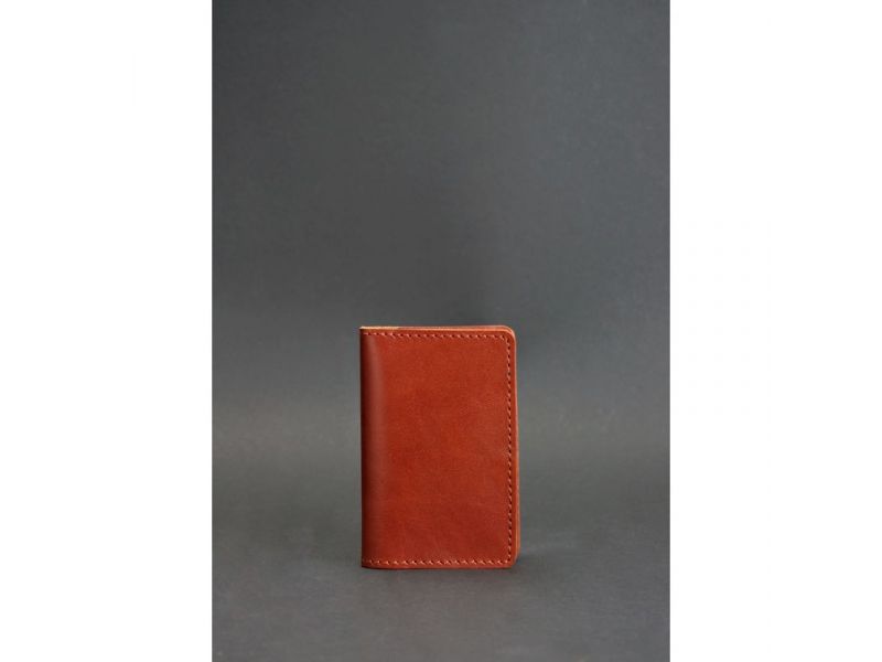 Кожаный кард-кейс (визитница) 6.0 светло-коричневый, фото 1